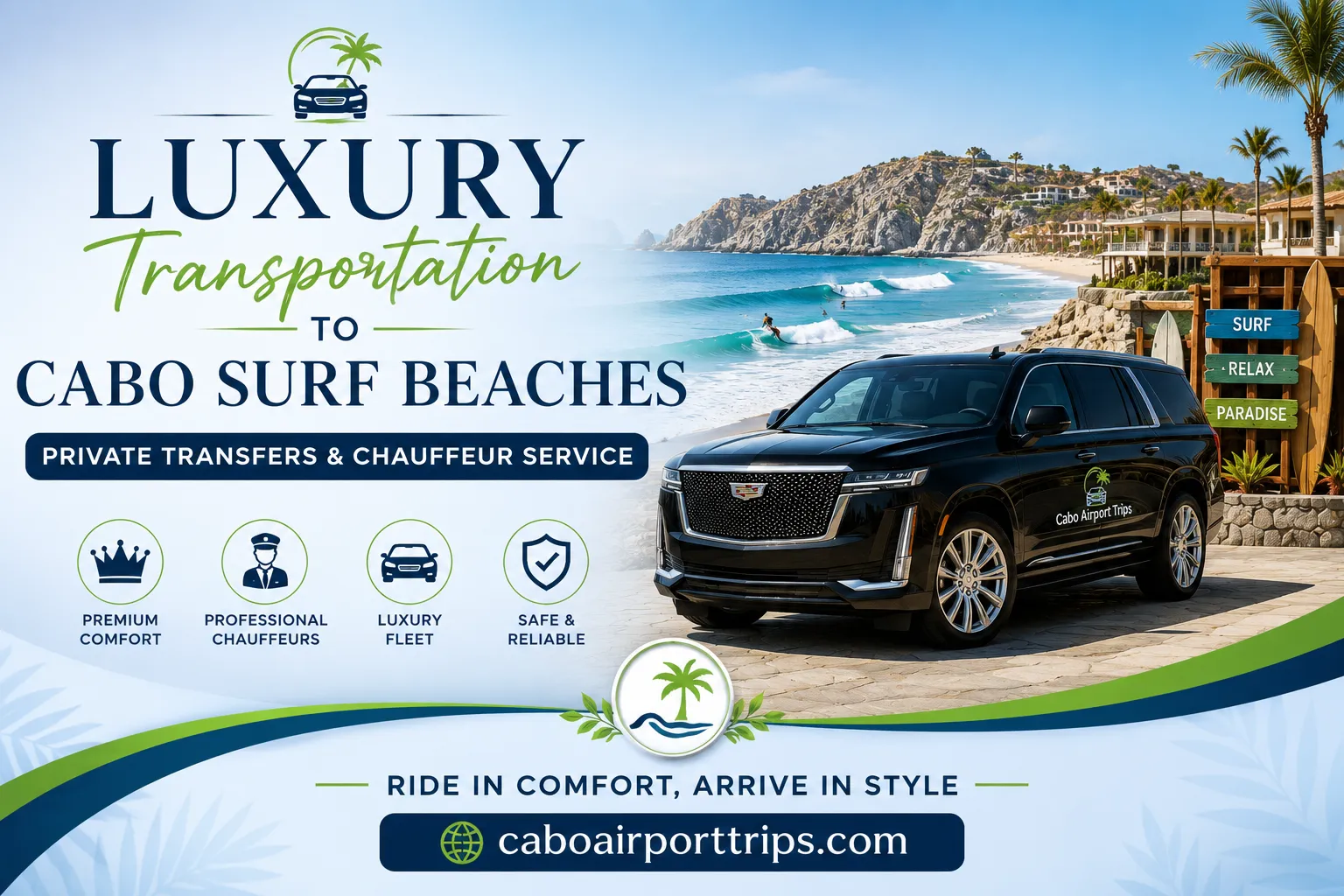 Luxury Transportation to Cabo Surf Beaches Private Transfers & Chauffeur Service_resultado