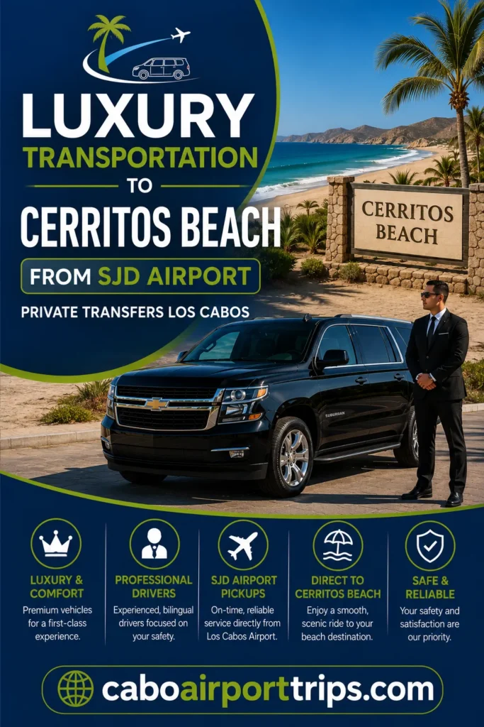 Luxury Transportation to Cerritos Beach from SJD Airport Private Transfers Los Cabos_resultado