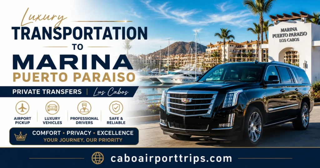 Luxury Transportation to Marina Puerto Paraiso Private Transfers Los Cabos_resultado
