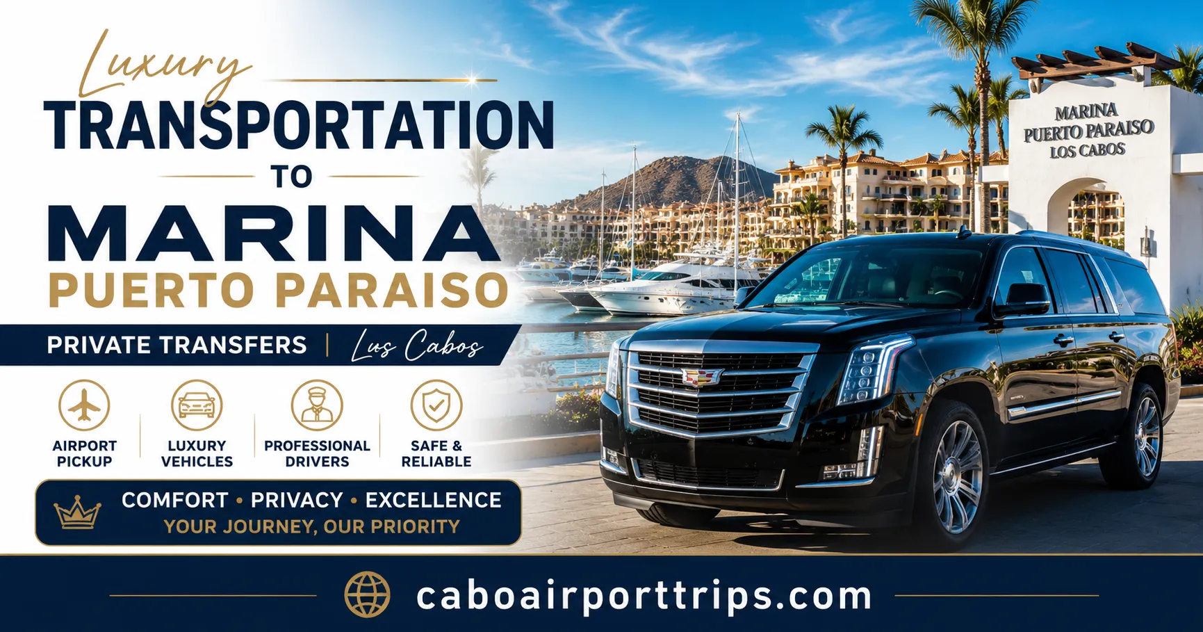 Luxury Transportation to Marina Puerto Paraiso Private Transfers Los Cabos_resultado