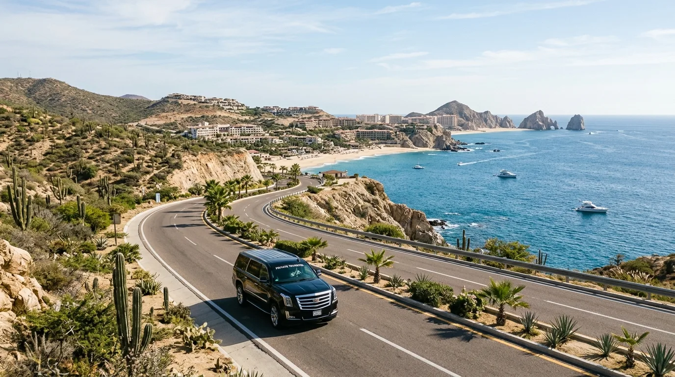 Professional driver with personalized sign at SJD Airport for resort transfer